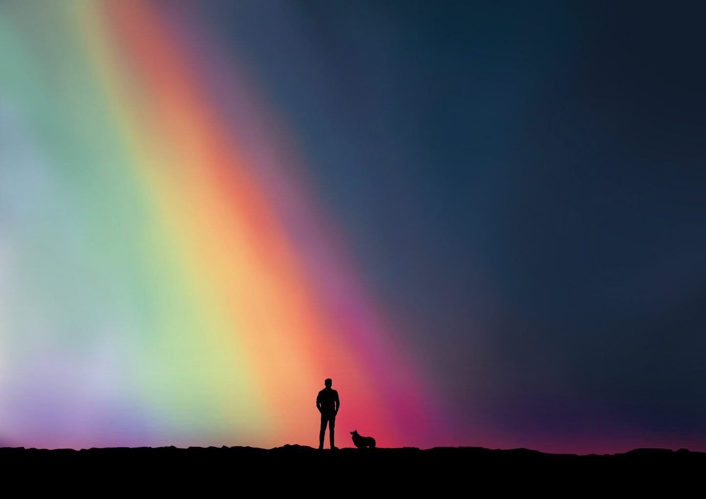 Dog Loss Art Print - “The Colour You Left Behind” Male Figure