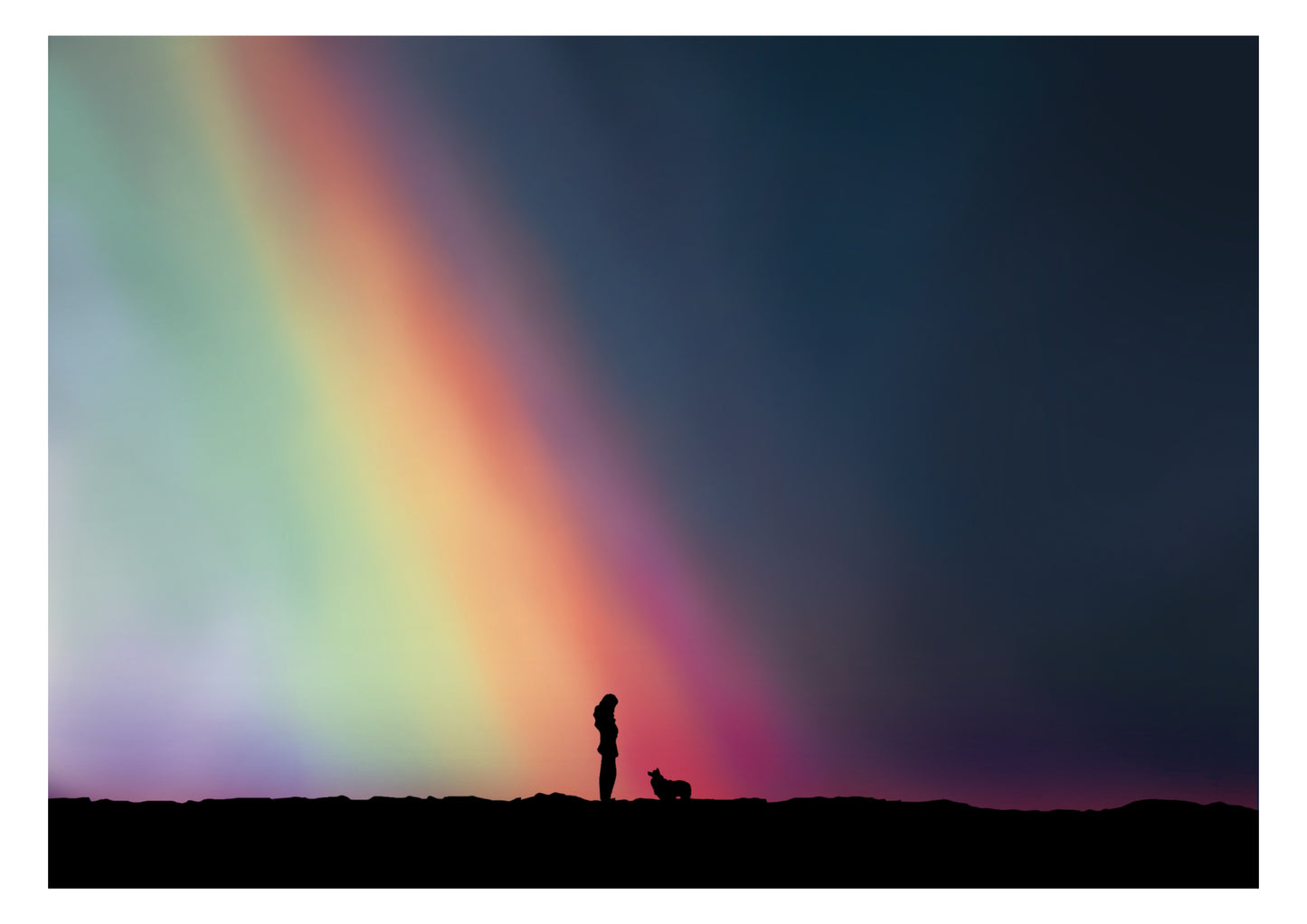 Dog Loss Art Print - “The Colour You Left Behind” Rainbow Illustration