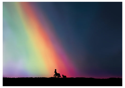 Dog Loss Art Print - “The Colour You Left Behind” Male Wheelchair User