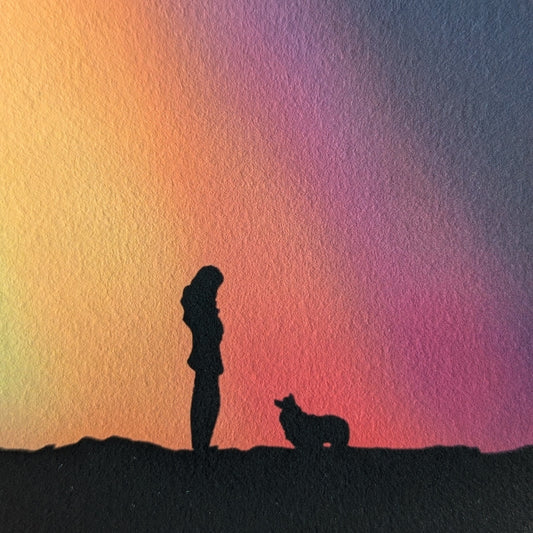 Dog Loss Art Print - “The Colour You Left Behind” Rainbow Illustration