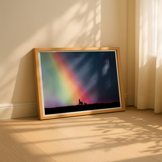 Dog Loss Art Print - “The Colour You Left Behind” Male Wheelchair User