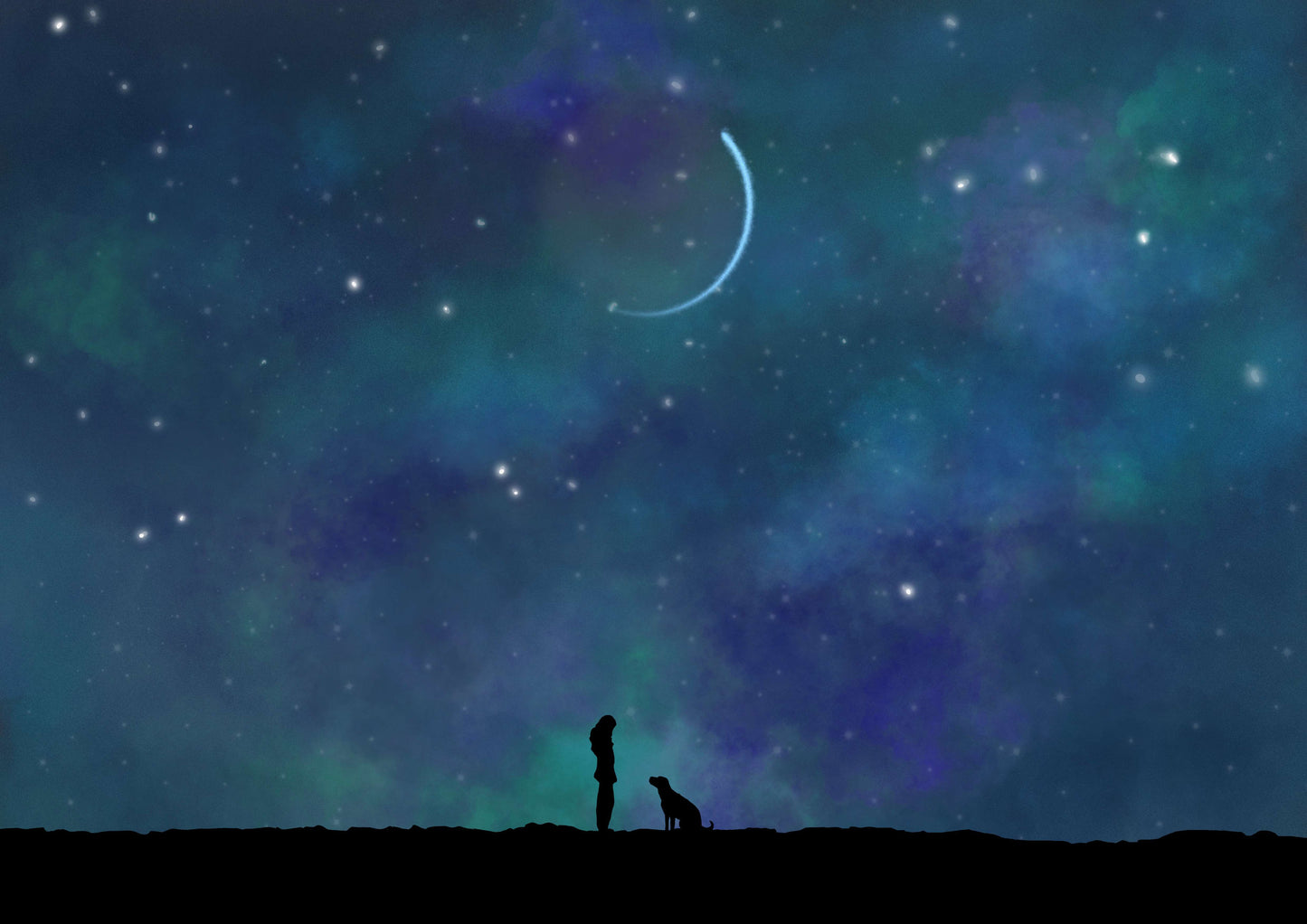 Dog Loss Art Print - “Beneath the Same Sky”